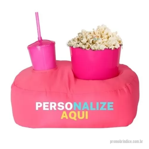 Kit almofada personalizado - Almofada Porta Pipoca Rosa Solteiro Personalizada com a sua logo 3 Cores Silk