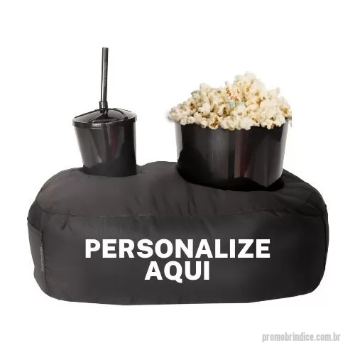 Kit almofada personalizado - Almofada Porta Pipoca Preto Solteiro Personalizada com a sua logo 1 Cor Silk