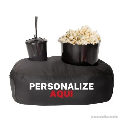 Kit almofada personalizado - Almofada Porta Pipoca Preto Solteiro Personalizada com sua logo 2 Cores Silk