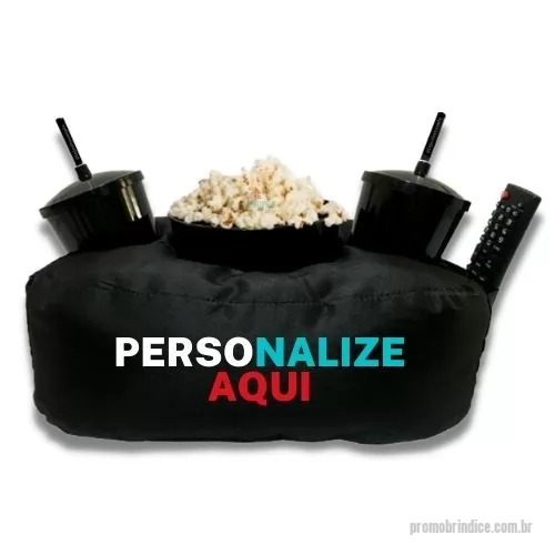 Kit almofada personalizado - Almofada Porta Pipoca Casal Preto Personalizado com a sua logo 3 Cores Silk