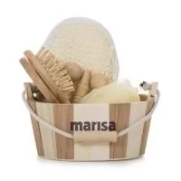 it banho (spa) 5 peças escova de cabelo + espelho + bucha de toque suave + bucha de sisal + massageador
