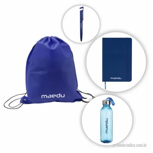 Kit Boas Vindas personalizado - Kit Boas vindas contendo Mochila Saco, Caneta, Caderno e Garrafa Plástica.