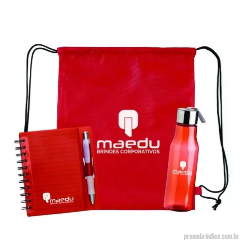 Kit Boas Vindas personalizado - Kit Boas Vindas para Empresa Personalizado de acordo com a necessidade. Contém Mochila Saco, Caderno e Garrafa Plástica.