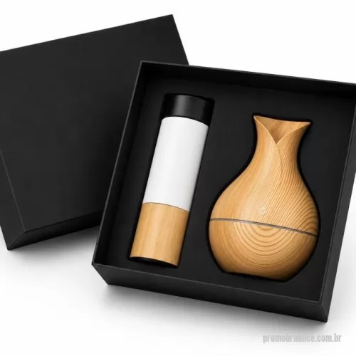 Kit Boas Vindas personalizado - Kit boas vindas com garrafa térmica e umidificador