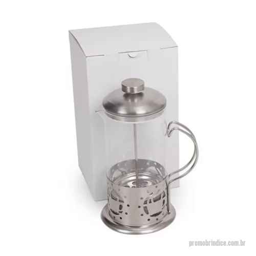 Kit café personalizado - Kit em caixa de papel, cafeteira Francesa de 350ml com gravação na cafeteira e na tampa da caixa.