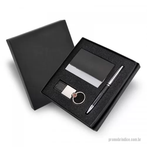 Kit caneta e lapiseira personalizado - Conjunto Escritório com 3 Peças Personalizado