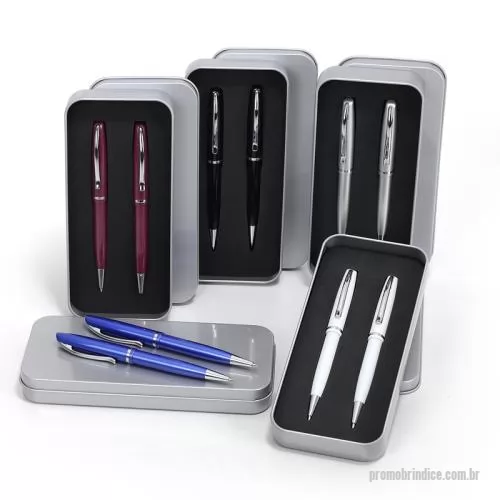 Kit caneta e lapiseira personalizado - Conjunto de Caneta e Lapiseira Personalizado