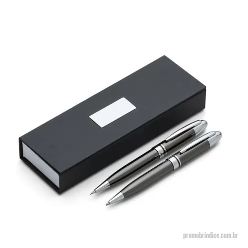 Kit caneta e lapiseira personalizado - Conjunto Caneta e Lapiseira Metal