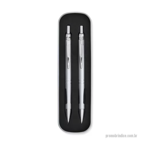 Kit caneta e lapiseira personalizado - Conjunto Caneta e Lapiseira Metal
