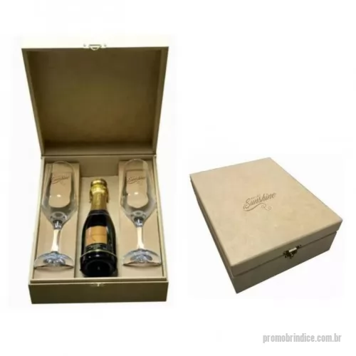 Kit champanhe ou espumante personalizado - Kit Champanhe Personalizado com caixa MDF.