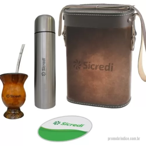 Kit chimarrão personalizado - Kit Chimarrão 4 peças, acompanha bolsa em Recouro, bomba para Chimarrão/ Tereré, Cuia e Garrafa em Aço inox de 1 Litro.