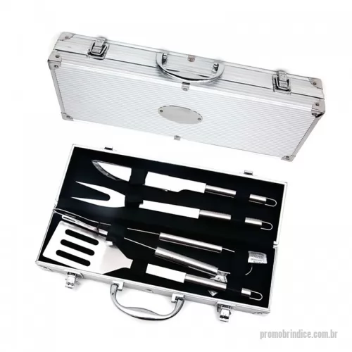 Kit churrasco personalizado - Kit Churrasco Maleta 4 P?s