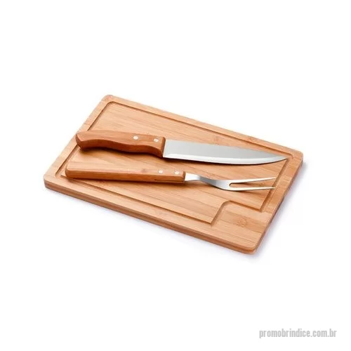 Kit churrasco personalizado - Kit Churrasco Tabua Faca e Garfo para Brindes