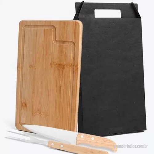 Kit churrasco personalizado - Kit para churrasco; Conta com tábua em Bambu; Faca 7