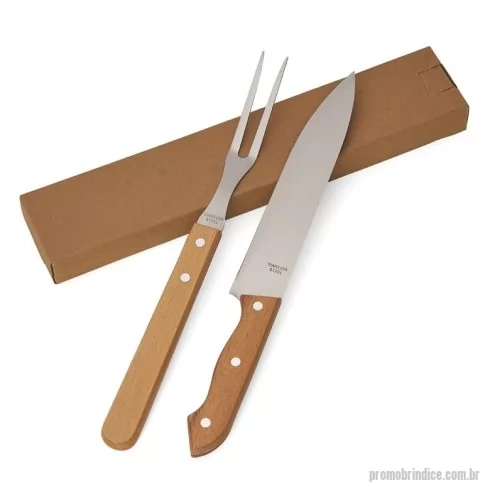 Kit churrasco personalizado - Kit churrasco 2 peças. Contém: garfo e faca, acompanha embalagem de kraft.