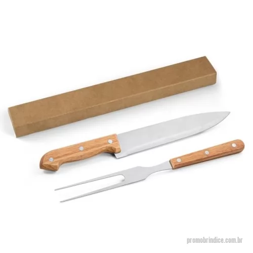 Kit churrasco personalizado - Kit Churrasco Cabo Bambu 2 pçs