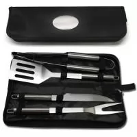 Kit Churrasco 4 p?as com Estojo Inox