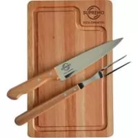 Kit churrasco com tábua fabricação local mais faca e garfo Tramontina linha Dynamic. Gravação da logo a laser na faca e na tábua. Acompanha embalagem para presente. Um produto útil, de ótima qualidade e extremamente durável. garantindo a visualização da sua marca por muitos e muitos anos. Despachamos com frete pago para Sul, Sudeste e Centro Oeste.