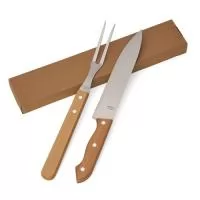Kit churrasco 2 peças. Contém: garfo e faca, acompanha embalagem de kraft.  Altura :  33,9 cm  Largura :  6,7 cm