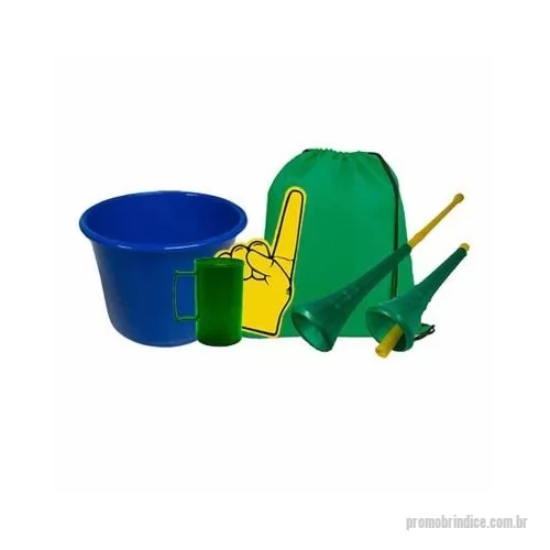 Kit copa do mundo personalizado - Kit Copa contendo mochila saco, balde de pipoca, caneca de chopp, mão torcedor e vuvuzela