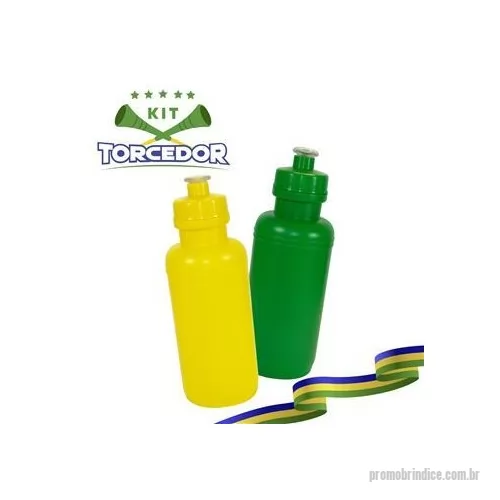 Kit copa do mundo personalizado - Squeeze personalizado nas cores do Brasil é o brinde personalizado campeão de vendas.