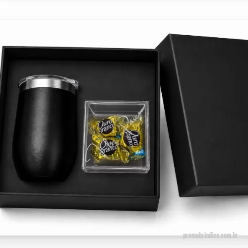 Kit copo personalizado - kit em caixa de papel com 1 copo termico e 1 caixa de bombom