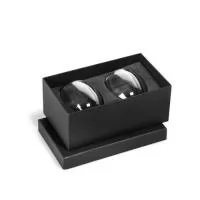 Kit em caixa de papel, 2 copos de vidro de parede dupla de 90ml.