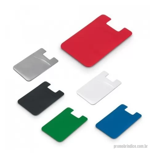 Kit de Porta Cartões, Chaveiro e Esferográfica personalizado - Porta cartões para celular em PVC com autocolante. 56 x 89 x 1 mm