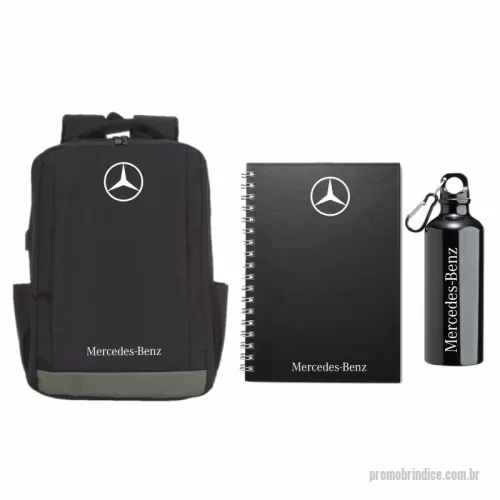 Kit executivo personalizado - Kit Executivo Boas Vindas Contendo Mochila 27L, Squeeze de Alumínio e Caderno
