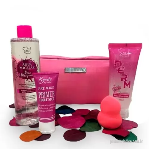 Kit feminino personalizado - Descubra o mimo perfeito com nosso Kit Feminino Mães e Mulheres! Esse kit exclusivo reúne elegância e cuidado em cada detalhe, pensado especialmente para mulheres que celebram a beleza todos os dias. Dentro de uma necessaire sofisticada, você encontrará um Sabonete Líquido com fragrância envolvente para uma pele sedosa, um Pré Make E Água Micelar