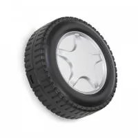  Kit ferramenta 20 peças com estojo formato pneu em plástico resistente. Pneu preto com aro prata, possui trava lateral. Contém: 2 mini chaves de fenda e 2 mini chaves phillips, estilete, 4 extensores bocais(7MM, 8MM, 9MM e 10MM), chave canhão e conjunto 10 pontas(4 chaves phillips, 2 chaves fenda, 3 chaves torx e um adaptador).