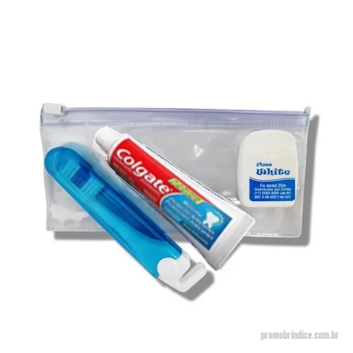 Kit higiene oral personalizado - Kit higiene bucal incluso: 1 creme dental Colgate 50 gr 1 escova viagem trip 1 fio dental 25 mt (sabor menta) 1 estojo PVC Kiel (16 x 8 cm)