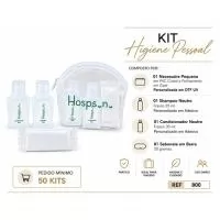 Kit de higiene pessoal personalizado, compacto e funcional, ideal para brindes corporativos, hotéis, pousadas, eventos, viagens, campanhas promocionais, convenções e ações de relacionamento com clientes e colaboradores.