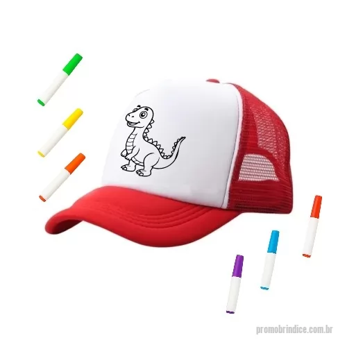 Kit infantil personalizado - Kit Infantil - Boné Trucker  + conjunto de Canetas para Tecidos