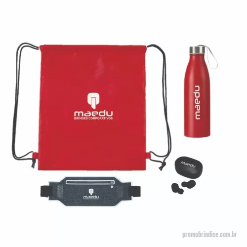 Kit personalizado - Kit Academia Personalizado de acordo com a necessidade. Contém Mochila Saco, Coqueteleira Shake, Garrafa de Inox, Pochete Esportiva e Fone de Ouvido Bluetooth