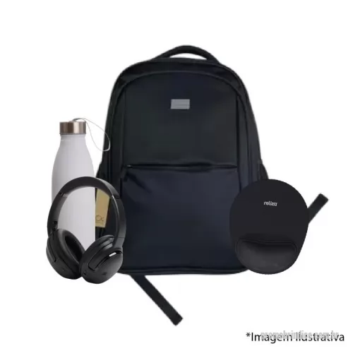 Kit personalizado - O Kit 04 Peças contém: 01 mochila bt2066 01 fone de ouvido bt2068 01 mouse pad bt 3007 01 garrafa inox bt 18552