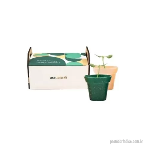 Kit planta personalizado - Kit sustentável com dois vasinhos de fibras naturais, cercados por uma delicada cerquinha de MDF, acompanhado de sementes de flores, temperos ou hortaliças para cultivo. Embalagem em papel reciclado, medindo 12,5 x 8 cm, que une charme e consciência ambiental. Ideal como brinde, lembrança ou presente ecológico, proporcionando uma experiência prática, educativa e interativa, incentivando o cuidado com a natureza. Contém 2 vasos de fibra natural Semente de temperos ou hortaliças de sua escolha 2 pazinha Cerquinha em MDF Tag personalizada embalado todo o produto