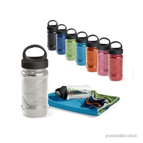 Kit toalha personalizado - ARTX PLUS. Kit toalha e garrafa em poliamida e poliéster com garrafa