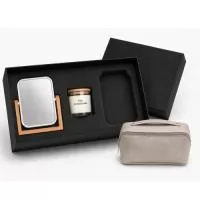 Kit bem estar com espelho, vela e necessaire