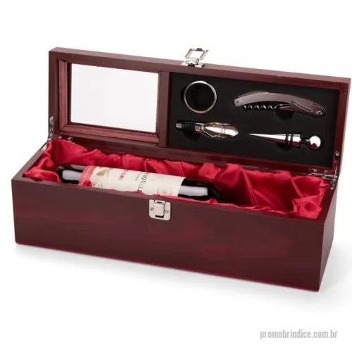 Kit vinho personalizado - Kit Vinho 4 Peças - 11,7 x 36 x 11,3 cm