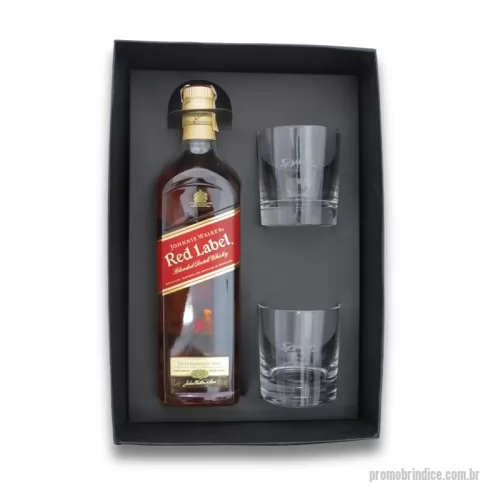 Kit whisky personalizado - Kit Red Label com 2 Copos