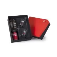 Kit whisky personalizado 2 Whiskey Jack Daniel´s 50 ml 1 Coca Cola 350ml 2 Copos de vidro personalizados 216ml 2 Mexedores de acrilico 1 Caixa e berço corte e vinco em papel cartão 28x22x10cm / peso 1.040g