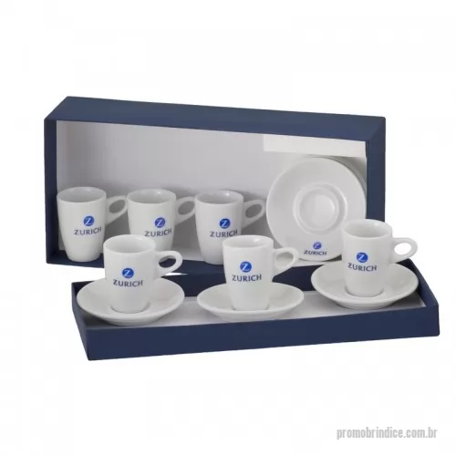 Kit xícara personalizado - Kit 6 Xícaras de Café Personalizada com Caixa Forrada