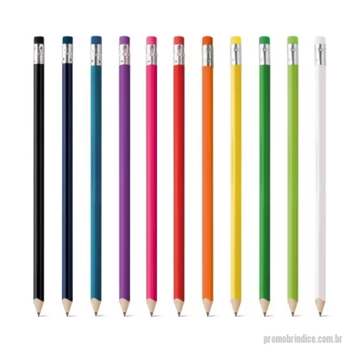 Lápis com Borracha personalizados - Lápis apontado com borracha. Grau de dureza: HB. Produto certificado de acordo com a portaria Inmetro nº423 de 8/out/2021 e entregue já apontado. ø7 x 190 mm
