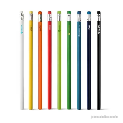 Lápis com Borracha personalizados - Lápis. Com borracha. Grau de dureza: HB. ø7 x 190 mm. Produto escolar.