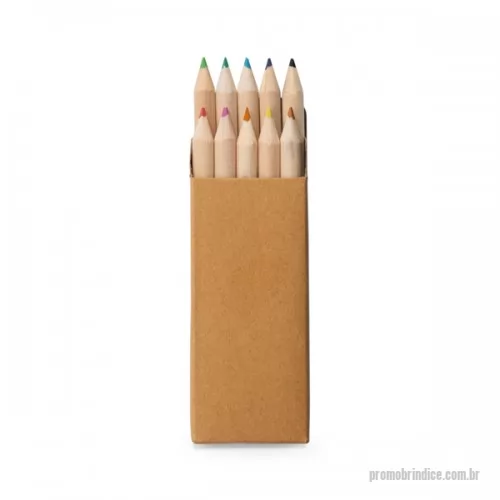 Lápis de cor personalizados - Mini lapis de cor com 10 peças em caixa de papel cartão para personalizar