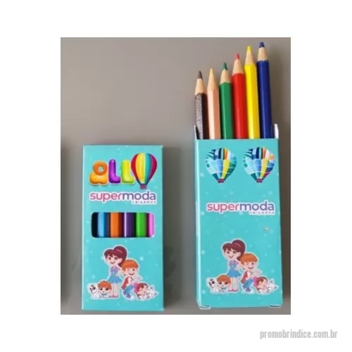 Lápis de cor personalizados - Conjunto 1/2 lápis de cor, com 6 cores, em caixa de papel cartão.