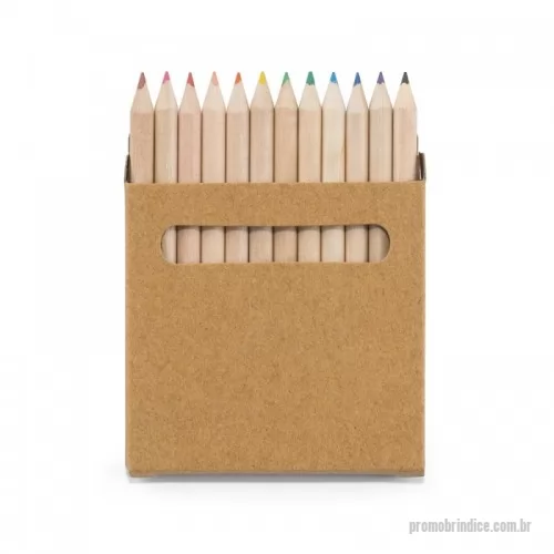 Lápis personalizados - Caixa de cartão com 12 lápis de cor. 90 x 90 x 9 mm
