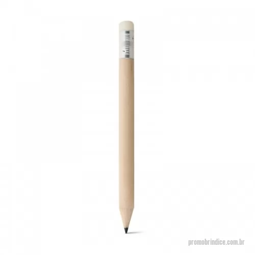 Lápis personalizados - Mini lápis afiado com borracha. Grau de dureza: HB. ø7 x 100 mm