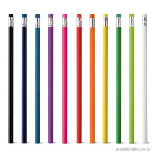 Lápis personalizados - Lápis com borracha. Grau de dureza: HB. Produto certificado de acordo com a portaria Inmetro nº423 de 8/out/2021. ø7 x 190 mm